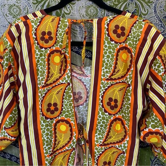 Vintage 1970's Design House Retro Smock Blouse Size Small/ Medium - Picture 9 of 14